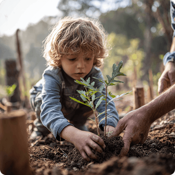 Child Planting Tree